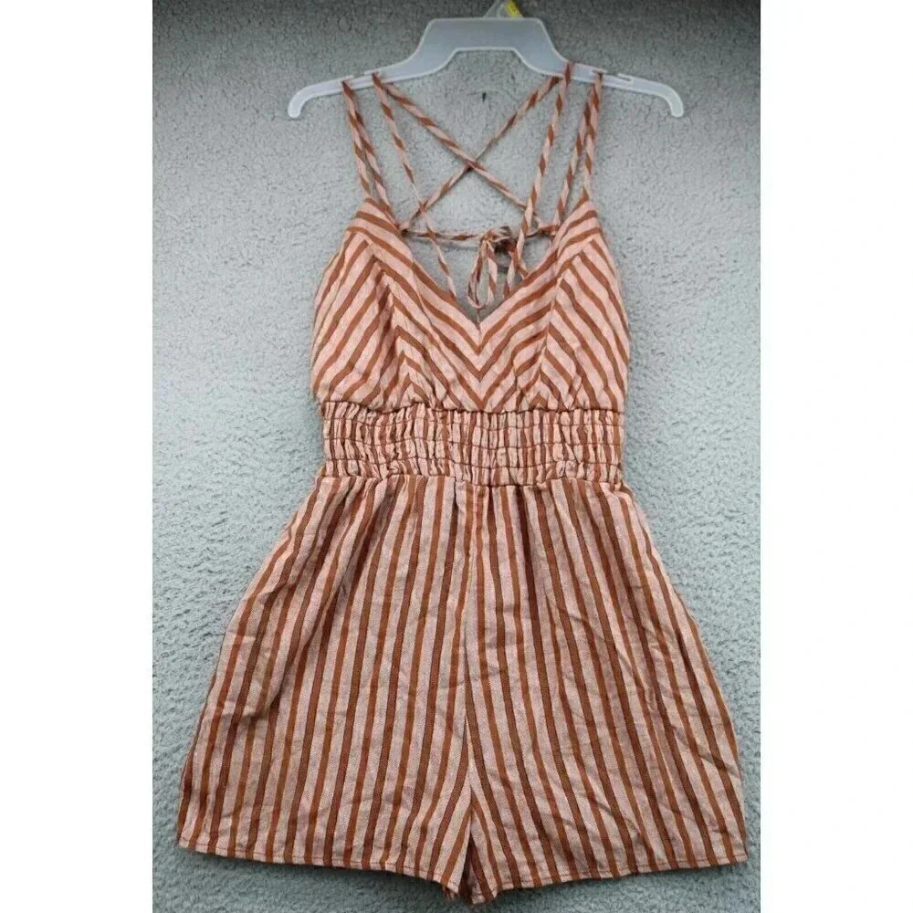 Trixxi Clothing Co. Lined Strappy Romper/Shorts-Large